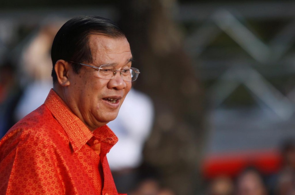 Cambodia's Prime Minister Hun Sen holds a ceremony at the Angkor Wat temple to pray for peace and stability in Cambodia, in Siem Reap