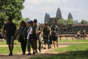 Asain tourism come to visit Angkor Temple