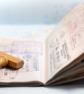 Passport pages with a lot of visa stamps.