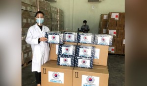 한국정부가 캄보디아 코로나19 퇴치를 지원하기 위해 기증한 의약품들