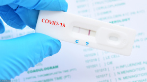 Positive test result by using rapid test device for COVID-19 virus