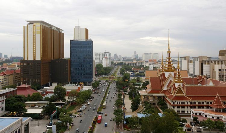 2019년5월 캄보디아의 발전상을 보여주는 프놈펜의 전경