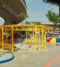 Park-playground-set-up-underneath-Phnom-Penh-bridge